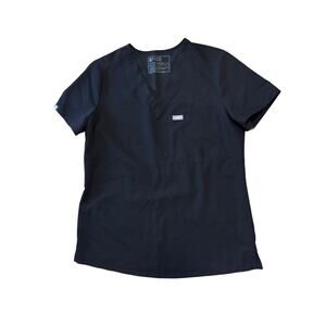 Figs Catarina One-Pocket Scrub Top BLACK Small